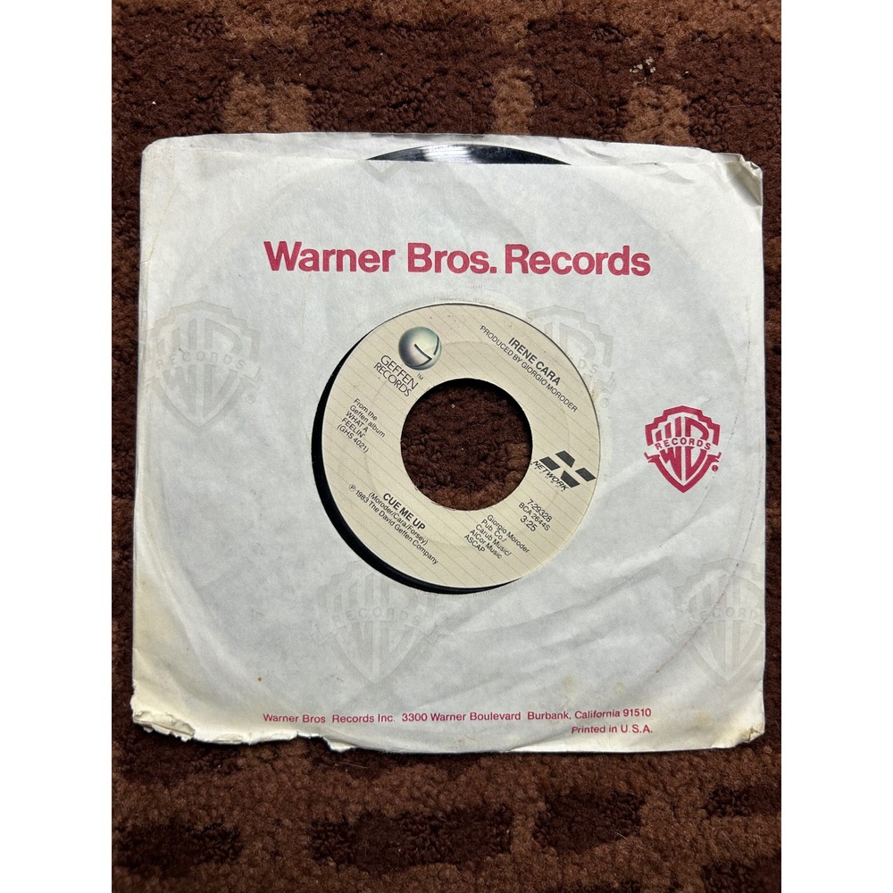 Irene Cara Cue Me Up Breakdance 1983 Geffen Records 7‎ Inch Vinyl Single